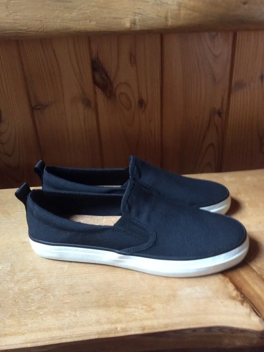 Sperry SeaCycled Crest Twin Gore Black EUC Canvas Classic Sneaker Shoes Size 9 - Picture 3 of 7
